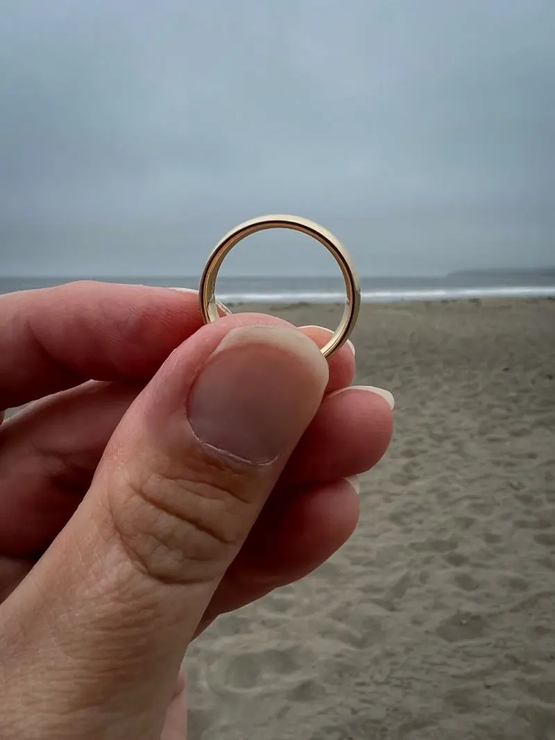Photo of the ring after I recovered it from on Stinson Beach.